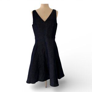 Gap Womens Denim Dress 6 Blue Knee Length Double V-neck Sleeveless Clean Girl